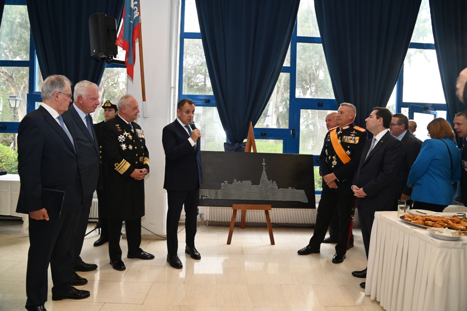 Presence of the Minister of Defense Nikolaos Panagiotopoulos at the celebration of the Patron Saint of the Navy Agios Nikolaos in the SND